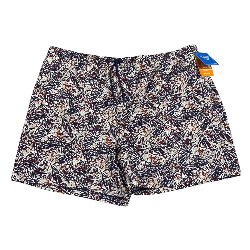 Columbia PFG Backcast III Fishing Shorts Mens XXL Red White Blue Omni-Shade NEW